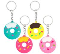 4 Happy Donut Schlüsselanhänger 4,5cm | Wir machen Party.de |