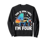 4 Jahre alte Jungen Truck 4 Jahre Geburtstag Sweatshirt