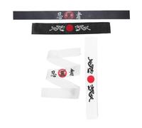 4 Japanische Stirnbänder aus Polyester, Atmungsaktiv, Sicherer Sitz | Wettkampf und Teamjubel, Stirn und Haar Fixiert, Japanische Accessoires, 4 Stück