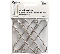 4 Kiltnadeln 76 mm, silberfarben, Maxi Sicherheitsnadeln groß, Kilt Nadel Nadeln, sl, 1877