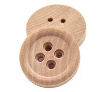 4 kleine Löcher natürliche runde Holzknöpfe, dekoratives Design für Kinderkleidung, Jacken, Strickjacken, Holz-DIY-Accessoires, Hellbraun, 20mm 20 Stück