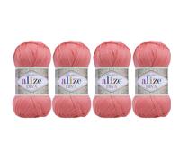 4 Kn uel Handstrickgarn, 100 % Mikrofaser-Acrylgarn, Alize Diva, Seideneffektgarn, H keln, Kunst, Spitze, Basteln, 4 Str nge, 400 g, 1377 m, 619