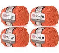4 Knäuel 55 % Baumwolle 45 % Acryl YarnArt Jeans Garn 200 g