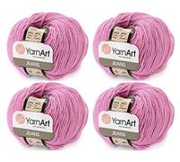 4 Knäuel 55% Baumwolle 45% Acryl YarnArt Jeans-Garn, 200 g