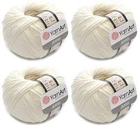 4 Knäuel 55% Baumwolle 45% Acryl YarnArt Jeans-Garn, 200 g