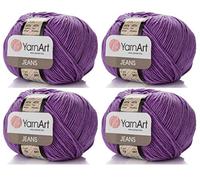 4 Knäuel 55% Baumwolle 45% Acryl YarnArt Jeans Garn 200 g