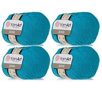 4 Knäuel 55% Baumwolle 45% Acryl YarnArt Jeans Garn 200 g 55