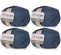 4 Knäuel 55% Baumwolle 45% Acryl YarnArt Jeans Garn 200 g 600 Yds Farbe (68)