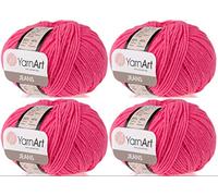 4 Knäuel YarnArt Jeans 55% Baumwolle 45% Acryl Garn Mischung Garn Häkeln Handstricken Kunst Lot von 4skn 200 gr 590 Yds (59 pink)