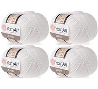 4 Knäuel YarnArt Jeans 55% Baumwolle 45% Acryl Garn Mischung Garn Häkeln Handstricken Kunst Lot von 4skn 200 gr 600 Yds (62-Optik)