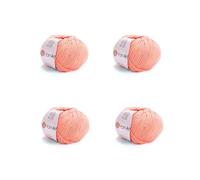 4 Knäuel YarnArt Jeans 55% Baumwolle 45% Acryl Garn Mischung Garn Häkeln Handstricken Kunst Lot von 4skn 200 gr 690 Yds (23-Orange)