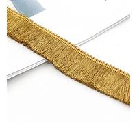 4 Meters 2,8 cm Verdickte Bunte Fransenborte, Fransenband HäKelband Spitzenband Fransenbesatz Spitzenborte Dekoborte FransenbordüRe Quastenbesatz Gardinenband StoffbordüRe NäHborte,Dunkles Gold