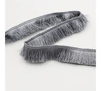 4 Meters 2,8 cm Verdickte Bunte Fransenborte, Fransenband HäKelband Spitzenband Fransenbesatz Spitzenborte Dekoborte FransenbordüRe Quastenbesatz Gardinenband StoffbordüRe Zierborte NäHborte,Grau
