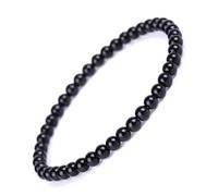 4 mm Obsidian Kristall Armband für Damen Kinder Jugendliche Feng Shui schwarzes Reiki Armband Kristall Schmuck Stein