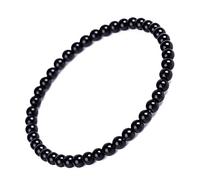4 mm Obsidian-Kristall-Armband für Damen, Kinder, Teenager, Feng Shui, schwarzes Reichtum-Armband, Reiki-Armband, Schmuck, Kristall Stein