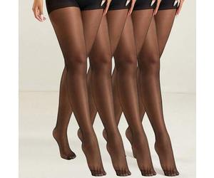 4 Paar 20D formende bequeme transparente schwarze Strumpfhosen, Weihnachtsgeschenk