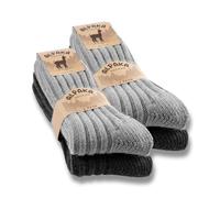 4 Paar Alpaka Socken Herren Damen Wollsocken warme Wintersocken 20900 (Anthrazit Grau 43-46)