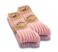 4 Paar Alpaka Socken Herren Damen Wollsocken warme Wintersocken 20900 (Rosa Lila 35-38)