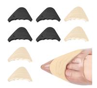 4 Paar Damen-Einlegesohlen, Schuhgrößenreduzierer, Große Schuheinlagen Für Damen, Schuhfüller, Zeheneinlagen, Einlegesohlenfüller, Gebogene Schuheinlagen(Hautfarbe, Schwarz)