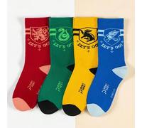 4 Paar Harry Potter inspirierte Socken, Gryffindor, Hufflepuff, Ravenclaw, Slytherin Haus Stil, atmungsaktive weiche Socken, vintage Knöchelsocken, Ge