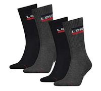 4 Paar Levis 144NDL Regular Cut SPR Unisex Socken Strümpfe 902012001, Farbe:Mid Grey/Black, Socken & Strümpfe:35-38