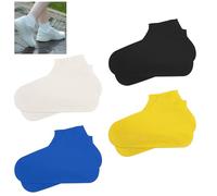 4 Paar Regenüberzieher Schuhe, Schuh Überzieher Regen Schuhüberzieher Wasserdicht, Reusable Waterproof Shoecover Gummiüberzieher, Regen Überschuhe, für Schneetag, Wüstenstrand, Schlammige (M, 35-39)