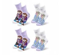 4 Paar rutschfeste Socken für Mädchen - Disney Frozen Die Eiskönigin | Weich und warm | Baumwollplüsch | Offizielles Disney-Lizenzprodukt | Größen 23/26, 27/30, 31/35, 1347 x 4ABS, 27-30