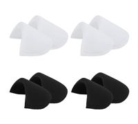 4 Paar Schulterpolster aus Baumwolle zum Einnähen Praktische Schulterpolste Schaum push up pads Halbmond Einnähen für Blazer Jacken Mäntel Sakkos Weiß Kleidung Kleid Nähen Zubehör
