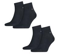 4 Paar TOMMY HILFIGER Herren Quarter Socken 39-42 TO04 Schwarz