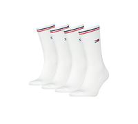 4-Paar Tommy Hilfiger Lifestyle Crew Socken / lange Tennissocken Unisex 39-42 THs Weiss