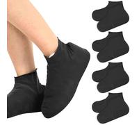 4 Paar üBerschuhe Wasserdicht L Größe (38-46), Wiederverwendbare Regenschutz Schuhe, Rutschfeste Wasserdichte Schuhüberzüge Silikon Schuhüberzieher für Regen, Schnee, Schlammige Straßen (Schwarz)