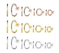 4 Paare Damen Ohrringe Creolen Edelstahl Hänger Basic Geo Ohrschmuck 12MM-30MM