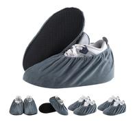 4 Paare Schuhüberzieher Mehrweg, Überzieher Schuhe Waschbar mit Rutschfester Sohle Überschuhe für Schuhe Für die Hausreinigung, Teppichschutz Für die meisten Erwachsenen, Grau