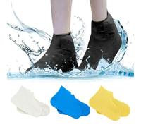 4 Paare Schuhüberzieher Wasserdicht, Regenschutz Schuhe Rutschfesten Überschuhe Latex Galoschen Wiederverwendbare Überziehschuhe für Regen Schneetag Schlammige Straßen(L)