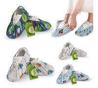 4 Paare Schuhüberzieher Wiederverwendbare, Überzieher Schuhe mit Rutschfester Sohle, Kinder Cartoon Kitten Überzieher Schuhe, Größe 27-34/35-44, Staubfrei Überschuhe für Wohnungen, Bibliotheken
