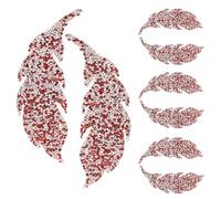 4 Paare Strass Blatt Aufnäher Rot zum Aufbügeln | Vier Paare, Hotmelt Kleber und Rhinestone, für Ausbessern, Verstärken, Kostüme, Rock, Kissenbezug