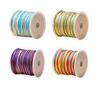 4 Rollen 0,8 mm bunte Nylonschnur für Perlenschnur, mehrfarbig, chinesische Knotenschnur, farbiges geflochtenes Garn für Bastelarbeiten, Schmuckherstellung