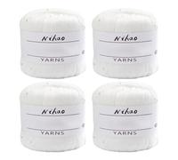 4 Rollen Baumwolle Strickgarn Pailletten Garn Nähfaden, Nähgarn Pailletten Garn Strickgarn Glitter Garn Hand Häkelgarn Stricken Nadelarbeit Baumwoll kreuzstich Stickgarn DIY Craft Nähstränge