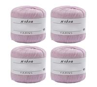 4 Rollen Baumwolle Strickgarn Pailletten Garn Nähfaden, Nähgarn Pailletten Garn Strickgarn Glitter Garn Hand Häkelgarn Stricken Nadelarbeit Baumwoll kreuzstich Stickgarn DIY Craft Nähstränge