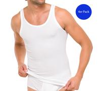 4 Schiesser Herren Unterhemd Sportjacke Cotton Basic Doppelripp Essential - Weiß 8 (Gr. XXL) XXL Weiß