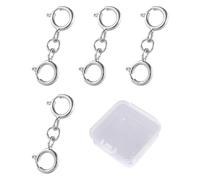 4 Schmuckschnallen, 1 Aufbewahrungsbox, Schnalle Aus Sterlingsilber, Halskettenschnalle, Silberne Sicherheitskette Für Armband, Mehrschichtige Halskettenschnalle, Doppelter Karabinerverschluss