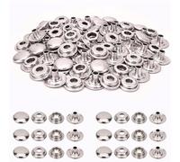 4 silberne, 100 x 12 mm große Druckknöpfe mit Zapfen, für Scrapbooking und bei Lederarbeiten, rost- und Nickel-frei, silber, 12 mm