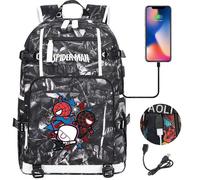(4) Spiderman USB Teenager Schultaschen Frauen Männer - Trendy Laptop Reise Rucksäcke für Studenten