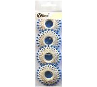 4 Sterne a. 20 m Sternzwirn Baumwolle woll - weiß, Sternchenzwirn Stern - Zwirn, (0,07 € / m), 2850-01