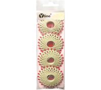 4 Sterne a. 20 m Sternzwirn Polyester roh - weiß, beige, Sternchenzwirn Stern - Zwirn, sl, (0,06 € / m), 3171-14