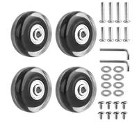 4 Stk Kofferrollen Ersatzrollen, 50x18mm Gepäck Koffer Ersatzräder, Koffer Rollen Ersatzteile 50mm, Ersatzrollen für Koffer, Gummi Ersatzrollen Räder Ersatz Rollen für Gepäckkoffer Trolleys