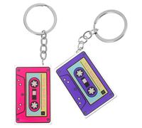 4 stk. mini-kassetten schlüsselanhänger, retro 80er 90er jahre