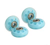 4 Stück 50 mm x 20 mm Gepäckrad-Set PU-beschichteter Kunststoffkern 8 mm Bohrung für Koffer, Trolley, Roller, Kinderwagen, Rollstuhl, Rollschuhe und Rollmöbel (blau)