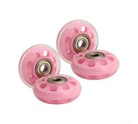 4 Stück 50 mm x 20 mm Gepäckrad-Set PU-beschichteter Kunststoffkern 8 mm Bohrung für Koffer, Trolley, Roller, Kinderwagen, Rollstuhl, Rollschuhe und Rollmöbel (Rosa)