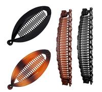 4 Stück Banana Clip Dickes Haar,Bananen Haarspange,Vintage Fischschwanz Bananenspange Haare Dünnes,Banana Hair Clips,Haarklammer Damen,Haarspangen Frauen,Hochsteckfrisuren Haarclip,Bananenclip Frauen